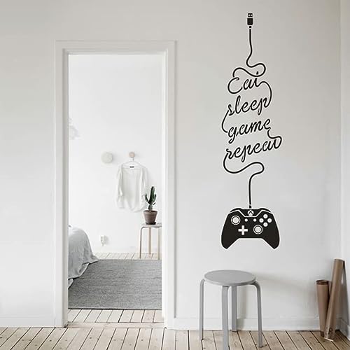 Eat Sleep Game Sticker Repeat Play Game Room Decal Gaming Posters Gamer Vinilo Tatuajes de pared Parede Decor Mural Video Game Sticker 16 # 15x58cm