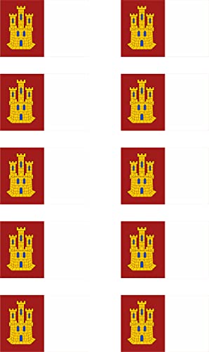 Kastilien La Mancha Región Española 10 Unidades Bandera Set Pegatinas Pegatinas Pegatinas Pegatinas Pegatinas Pegatinas – Coches Moto Oficina -F10