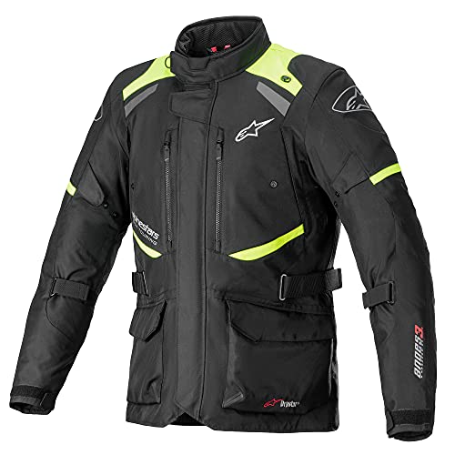 Alpinestars Andes V3 Drystar Jacket Black/Fluo Yellow Ropa para Motocicleta, Negro Amarillo Fluorescente, 4XL para Hombre