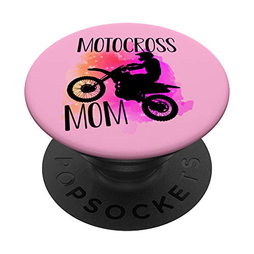 Moto motocross mamá madre madre carreras moto carrera carrera hijo PopSockets PopGrip Intercambiable