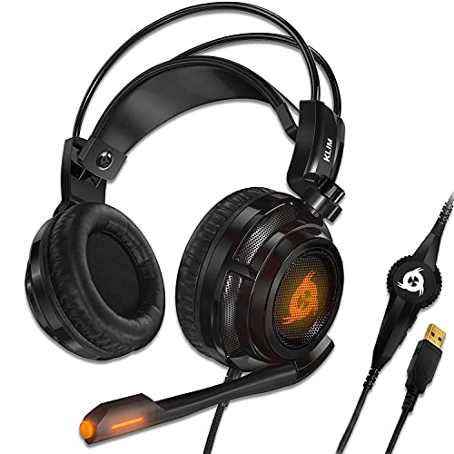 KLIM Puma – Cascos Auriculares Gaming con micrófono – Sonido Envolvente 7.1 – Cascos PS5 Audio – Vibración integrada – Negros – Ideales para Jugar en PC, PS4, PS5 [Nueva Versión 2022 ] 