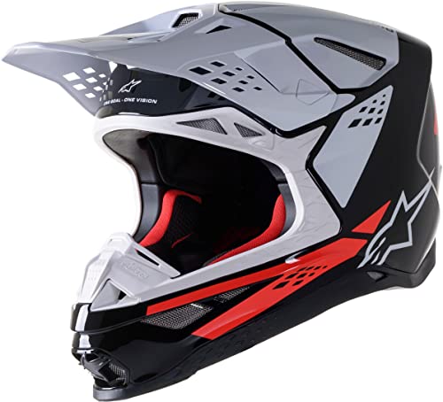 Helmet Alpinestars Supertech S-M8 Factory Black/White/Fluo Red Glossy M