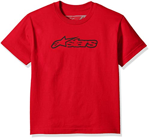 Alpinestar Kid's Blaze tee Camiseta de Manga Corta con Logo de Corte Moderno, Niños, Red/Black, M