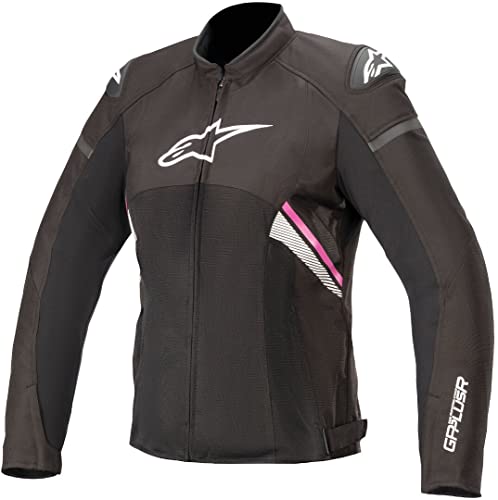 Alpinestars Stella T-GP Plus V3 Air - Chaqueta textil para mujer, color negro/blanco/rosa