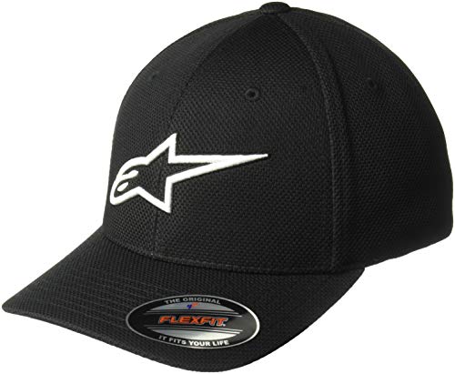 Alpinestar Ageless Mock Mesh Hat Gorra Flexfit en Malla Frontal técnica con Logo, Hombre, Black/White, S/M