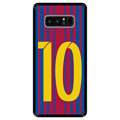Hapdey Funda Negra para [ Samsung Galaxy Note 8 ] diseño [ Ilustración fútbol, número 10 ] Carcasa Silicona Flexible TPU