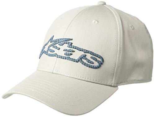 Alpinestar Blaze Fader Hat Gorra Flexfit Visera Curva Logo Bordado 3D, Hombre, Silver/Blue, LXL