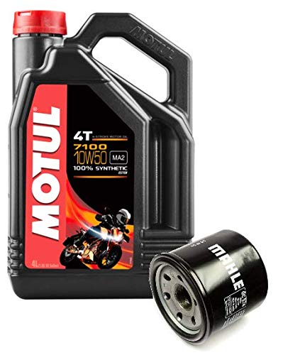 Duo Servicio Cambio Aceite Motos- Motul 7100 4T 10W-50 sintetico 4 litros + filtro aceite OC574