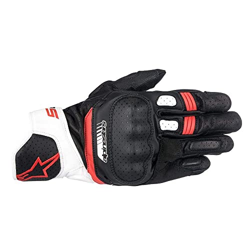 Alpinestars SP-5 Leather Glove Black/White/Red Large (More Size Options)