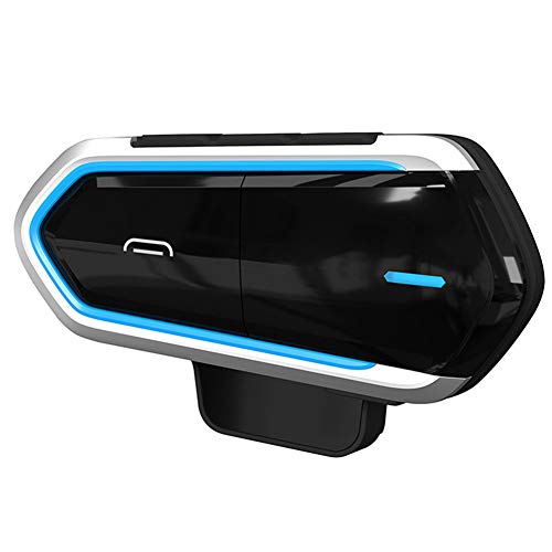 Huanxin Intercomunicador Casco Moto, Impermeable Casco Auricular Inalámbrico Bluetooth Radio FM / MP3 / Manos Libres Automático De Respuesta/Accounce Número De Teléfono Entrante,Azul,1pack