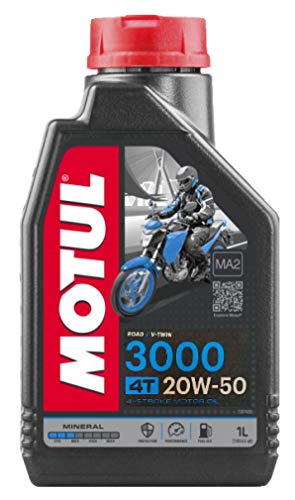 RS Motul 3000 4T 20W50 Mineral Aceite de motor para motocicleta, Road V-Twin, Harley Davidson, 1 litro