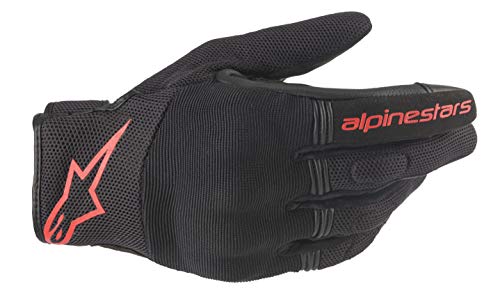 Alpinestars Guantes de Moto de Cobre Negro Rojo Fluo, Negro/Rojo/Fluo, L 35684201030- L