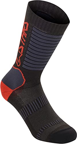 Alpinestars Paragon Lite Socks 19 Ropa, Unisex, Negro/Rojo Brillante, L