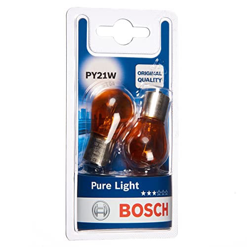 Bosch PY21W Pure Light Lámparas para vehículos, 12 V 21 W BAU15s, Lámparas x2