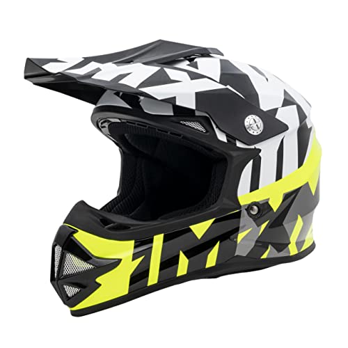 IMX RACING FMX-01 Junior Casco de Moto Todoterreno para Motocross Enduro Calota de policarbonato Almohadillas y Forro del Casco extraíbles Ventilación Homologación ECE