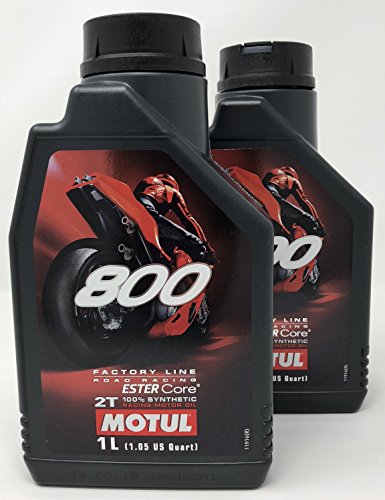 MOTUL Aceite Moto 2T - 104041 800 2T Factory Line Road Racing, 2 litros (2x1 lt)