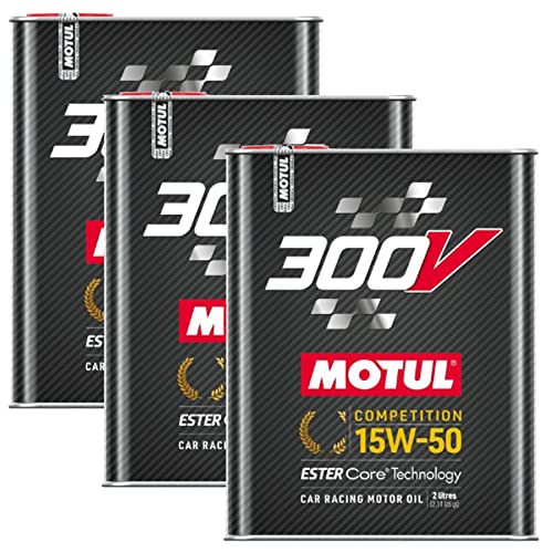 3 x 2 L MOTUL 300 V COMPETITION 15W-50 Aceite Ester Core Racing 110860 1 Set