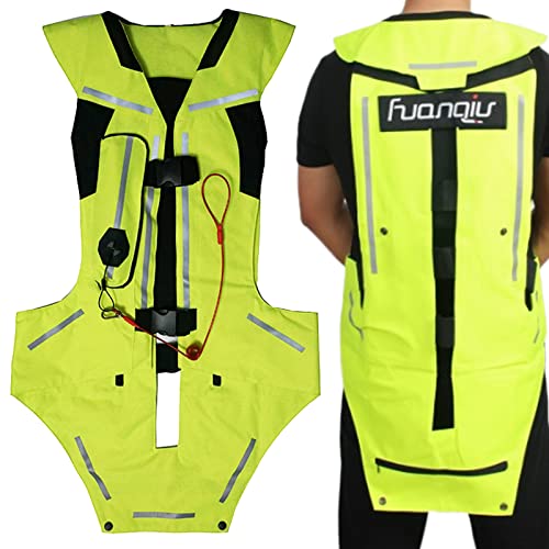 UrCreat Chaleco de airbag para moto, chaqueta para hombre, mujer, chaleco de airbag de motocicleta, chaleco de airbag para motociclistas (verde, M)