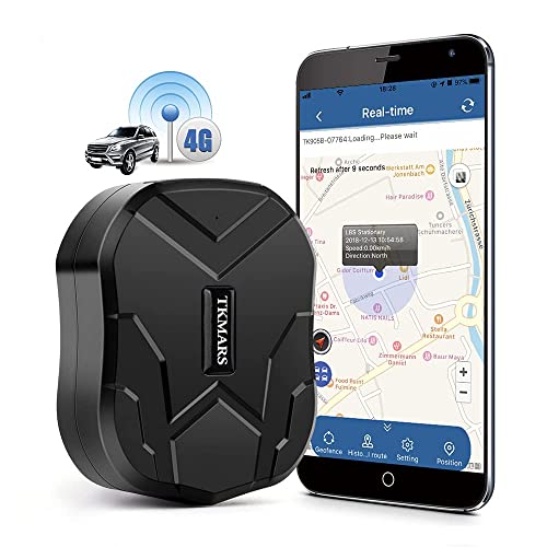 Localizador GPS para Coche 4G, TKMARS 10000mAH Batería 150 Días en Espera GPS Tracker con Seguimiento en Tiempo Real Rastreador GPS de App Gratuita Magnético a Prueba de Agua para Moto TK905B 4G
