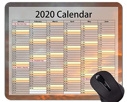2020 Calendar Golden Premium Gaming Mouse Pad Custom, Sunset Sky Themed Rubber Mouse Pad