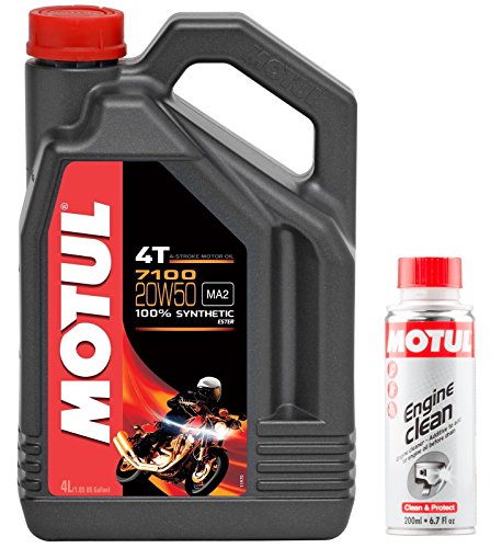 Motul Duo Aceite Moto 7100 4T 20W-50 4 litros + Engine Clean 200 ml