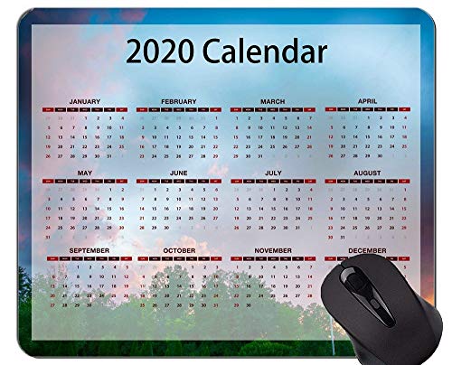 2020 Calendar Golden Premium Gaming Mouse Pad Custom, Beautiful Grassland Themed Office Mouse Pad