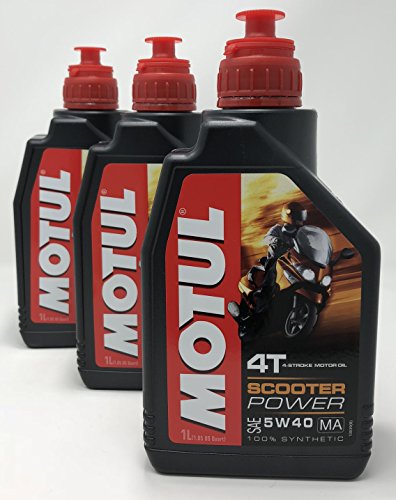 Acete Motor Moto 4 Tiempos - Motul Scooter Power Sae 5W-40 MA, 3 litros