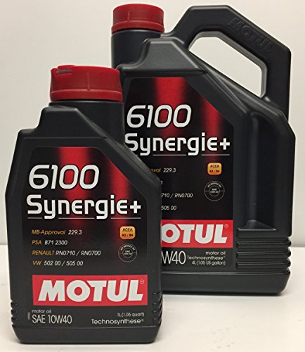 aceite de motor MOTUL 6100 SYNERGIE+ 10W-40 5 litros (1x4 lt + 1x1 lt)