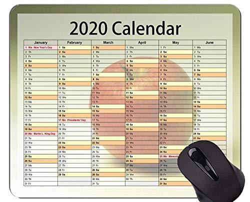 Calendar 2020 Year Gaming Mouse Pad Custom, Fruit Background Themed Rubber Mouse Pad