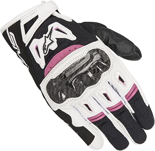 Alpinestars Women's Stella SMX-2 Air Carbon v2 Gloves (LARGE) (BLACK/WHITE/PINK)