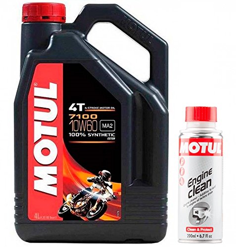 Motul Duo Aceite Moto 7100 4T 10W-60 4 litros + Engine Clean 200 ml