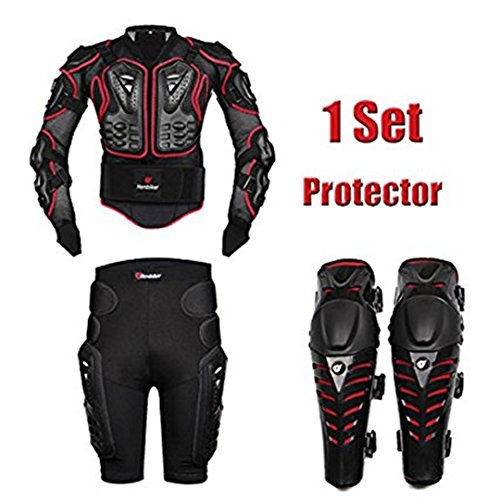 FULUOYIN - Chaqueta protectora para motocicleta, para ciclismo, equitación, moto, conducción, S-5XL, Hombre, rojo, medium