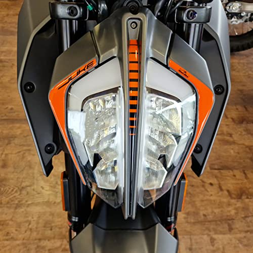 Resin Bike Adhesivos de Moto Compatibles con KTM Duke 125 200 250 390 2021-2022. Protección Faros de Choques y Arañazos de Moto. Adhesivos 3D Resinados - Made en Italy