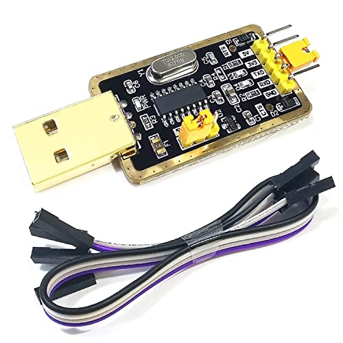 Adaptador TTL (UART) a USB (2.0), Adaptador con CH340G Modulo Convertidor 3.3V y 5V con Cable Dupont Compatible con Arduino