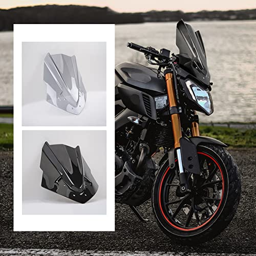 FATExpress MT125 15-19 Accesorios Parabrisas de la Motocicleta Flujo de Aire Deflectores de Viento Protector Pantalla para 2015 2016 2017 2018 2019 Yamaha MT 125 MT-125 (Fumar)