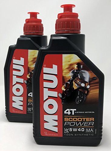MOTUL Acete Motor Moto 4 Tiempos Scooter Power SAE 5W-40 MA, 2 litros (2x1 lt)