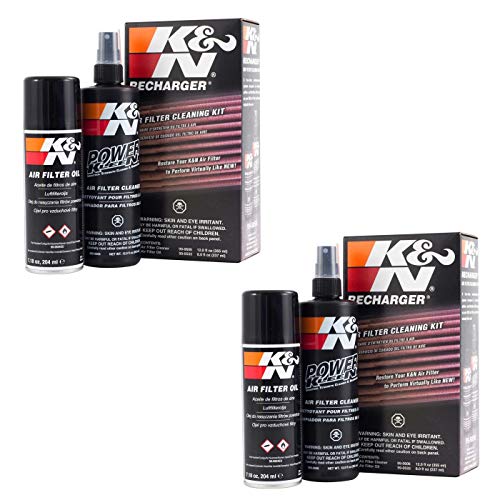 2 x K & N Recharger Filtro de aire Kit de limpieza – Aerosol de aceite