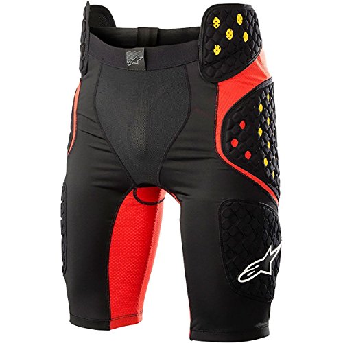 Alpinestars Seque Pro Pantalones Cortos, Hombre, Color Negro/Rojo, tamaño Medium