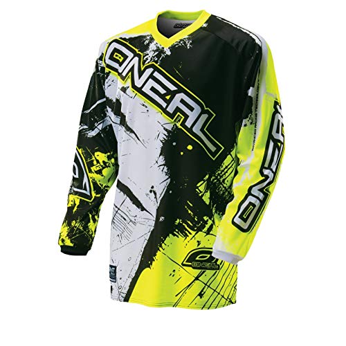O'Neal | Maillot de Motocross MX Enduro | Maillot Element Shocker | Adulto | Amarillo Fluorescente | Talla XL