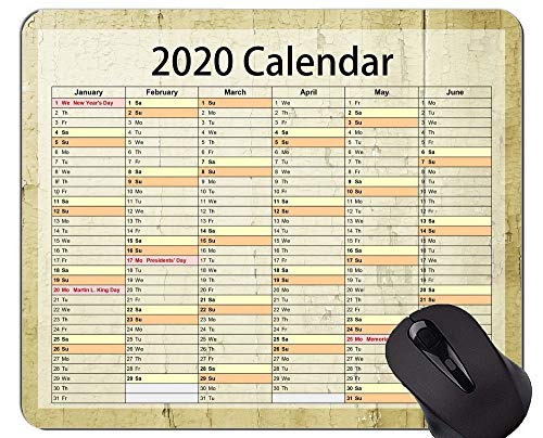 Calendario 2020 Año Gaming Mouse Pad Custom, Dead Bark Background Rubber Mouse Pad
