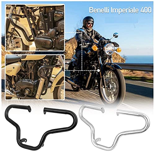 Protector de motor de acero para motocicleta parachoques barras de protección contra caídas para Benelli Imperiale 400 Imperiale400 2019 2020 2021 2022 piezas de accesorios de motocicleta (Negro)