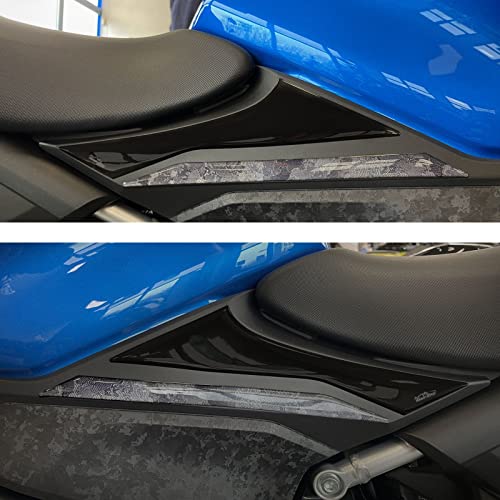 Resin Bike Adhesivos de Moto Compatibles con GSX-S 1000 2021-2022 Azul Miami. Protección Parte Inferior del Asiento de Choques y Arañazos de Moto. Adhesivos 3D Resinados - Made en Italy