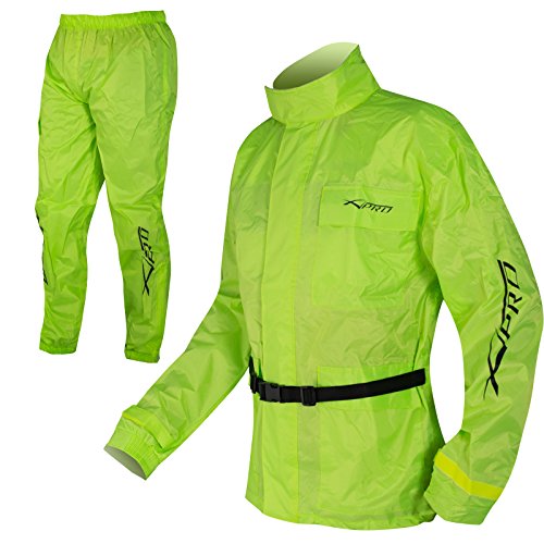 A-pro Conjunto de chaqueta y pantalones impermeables impermeable, alta visibilidad, fluorescente, talla XL
