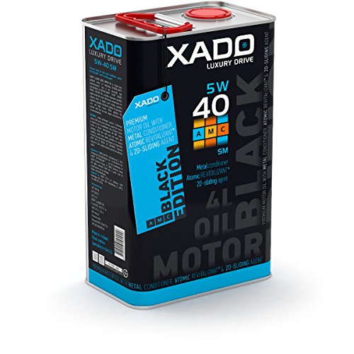 XADO Aceite de motor 5W40 Premium de alto rendimiento sintético, con aditivos que protegen motores de alto rendimiento - Black Edition 5W 40– 4 litros