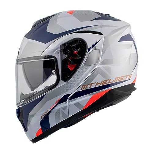 MT HELMETS Casco Modular Mt Helmets Modelo Atom SV Skill A0 Talla S (55/56) Blanco totalmete homologado P/J