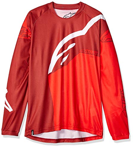 Alpinestars Youth Racer Factory LS Jersey Youth Racer Factory LS Jersey para niño, Niños, Color Burgundy Bright Red White, tamaño Extra-Large