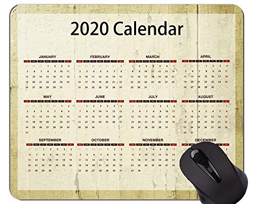 Calendar 2020 Year Gaming Mouse Pad Custom, Dead Bark Background Office Mouse Pad