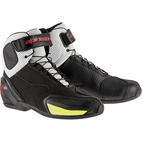 Alpinestars SP-1 - Zapatillas de moto para hombre, con ventilación, color negro, blanco, rojo y amarillo, talla 36