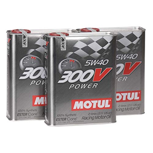 MOTUL Aceite de Motor Competicion 104242 300V Power 5W-40, Pack 6 litros (envase metálico)