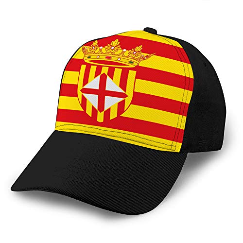 Gorra de béisbol Unisex Snapback Sombrero de Vaquero para Adultos Sombrero de Camionero de Hip Hop La Bandera de Barcelona es una Provincia de España Sombrero Ajustado